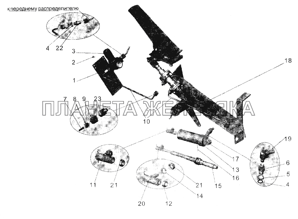 Привод управления двигателем МАЗ-104